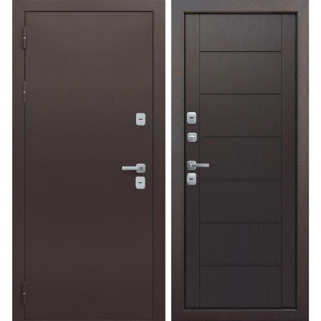 Дверь входная металлическая Изотерма 860x2050 мм правая цвет темный кипарис