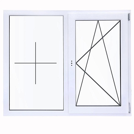 Пластиковое окно ПВХ Deceuninck двустворчатое 120x120 (ВхШ) однокамерный стеклопакет белый 